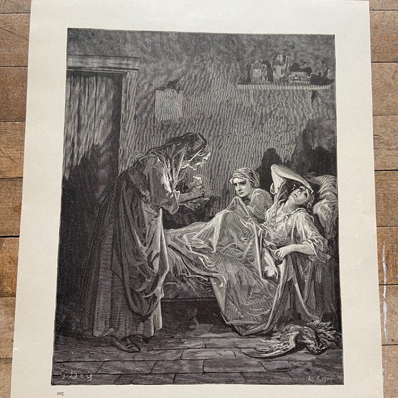 Gustave Dore, Antique Print,  Wood Engraving - Picture 1 of 3